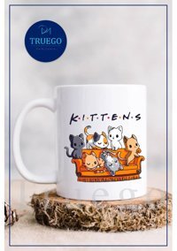 Truego Baskılı Kupa Bardak Seramik Mug - Kittens