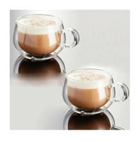 Yz Home Çift Cidarlı Cam Kulplu 150 ml Bardak Kupa 2 Adet