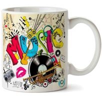 Art Hediye Music Müzik Nota İki Tarafı Baskılı Kupa Bardak