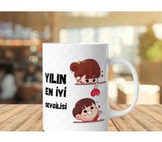 Etiketci Abla Yılın Sevgilisi Kupası Çift Taraflı Baskı