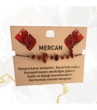 Mor Mürekkep Mercan Doğal Taşlı Kadın Bileklik