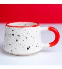 İlbay Çini Takı İlbay Seramik Kupa Mug Klasik Kırmızı Simli