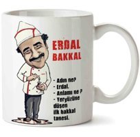Art Hediye Erdal Bakkal 3 İki Tarafı Baskılı Kupa Bardak