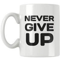 Qoeuyl Boutique Never Give Up Baskılı Kupa Bardak