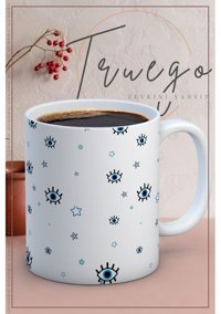 Truego Baskılı Kupa Bardak Seramik Mug - Nazar