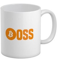 Qoeuyl Boutique Boss Bitcoin Baskılı Kupa Bardak