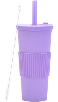 Luckystar Büyük Kapasite Çift Katlı Plastik Bardaklar - Mor