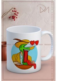 Truego Baskılı Kupa Bardak Seramik Mug - Maske