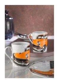 Kütahya Porselen Forest 2 Kişilik Mug Seti Turuncu