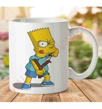 Art Hediye 1-2298 Bart Simpson İki Tarafı Baskılı Kupa Bardak