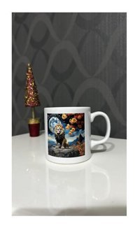 Heg Store Aslan Desenli Sublimasyon Baskılı Porselen Kupa