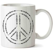 Art Hediye Barış Peace İki Tarafı Baskılı Kupa Bardak