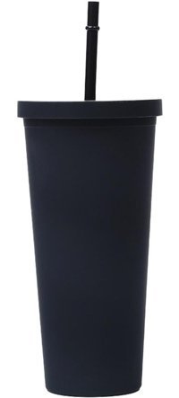Luckystar Modern Düz Kapaklı Plastik Su Şişesi - Siyah