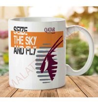 Art Hediye Fly Qatar İki Tarafı Baskılı Kupa Bardak