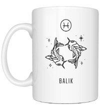 Mor Mürekkep Kişiye Özel Balık Burcu Ve İsimli Beyaz Kupa