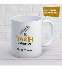 Mekstore Beyaz İsim Yazılı Tarih Öğretmen Kupa