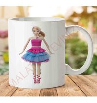 Art Hediye Barbie-Doll-Png İki Tarafı Baskılı Kupa Bardak