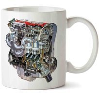 Art Hediye Red Top Opel Engine İki Tarafı Baskılı Kupa Bardak