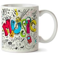 Art Hediye Music Love Müzik İki Tarafı Baskılı Kupa Bardak