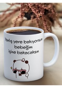 Truego Baskılı Kupa Bardak Seramik Mug - İşine Bakacaksın