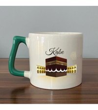 Mor Mürekkep Kabe Baskılı Yeşil Kulplu D Kupa