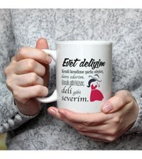 Mor Mürekkep Evet Deliyim Baskılı Kadınlar Günü Beyaz Kupa