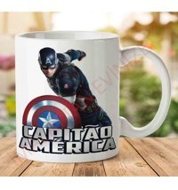 Art Hediye Kaptan Amerika İki Tarafı Baskılı Kupa Bardak