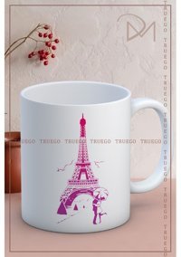 Truego Baskılı Kupa Bardak Seramik Mug - Eyfel Kulesi