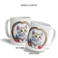 Kreatif Kupa Kedi Desenli Seramik Kupa Masaüstü Arkadaşınız
