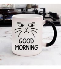 Hediye Vakti Good Morning Kedi Tasarımlı Sihirli Kupa