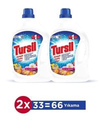 Tursil Çiçekli Renkliler İçin 66 Yıkama Sıvı Deterjan 2x2.1 lt