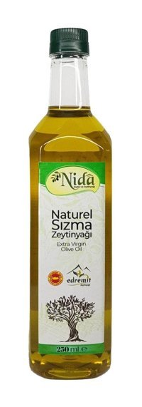 Nida Organik Polifenolsüz Cam Sızma Zeytinyağı 250 ml