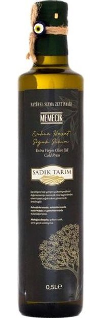 Sadık Tarım Memecik Soğuk Sıkım Organik Polifenolsüz Cam Sızma Zeytinyağı 500 ml