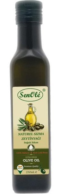 Senole Soğuk Sıkım Organik Polifenolsüz Cam Sızma Zeytinyağı 250 ml