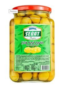 Sebat Çizik Yeşil Zeytin 600 gr