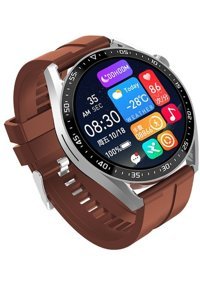 Winex 3 Pro Silikon Kordon Yuvarlak Tansiyon Ölçen Unisex Akıllı Saat Kahverengi