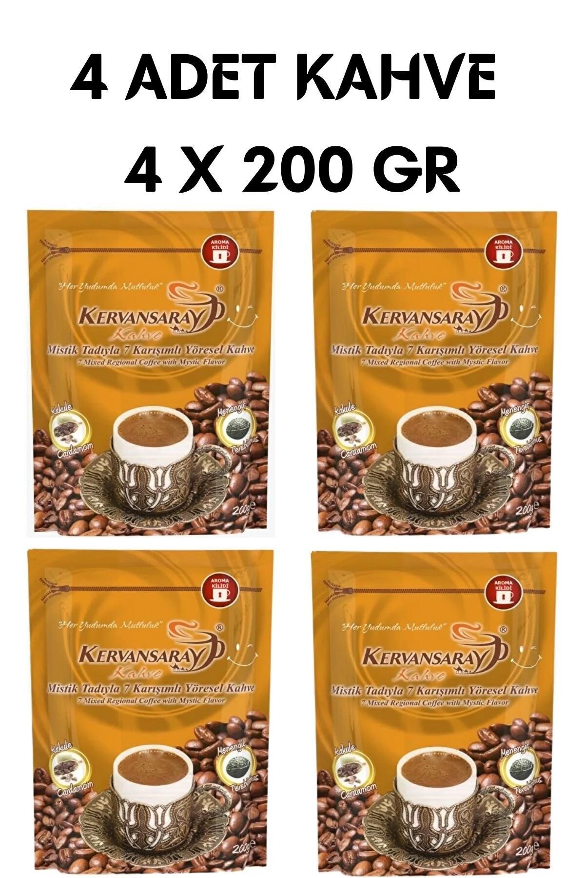 Kervansaray 7 Karışımlı Kakule-Menengiç Türk Kahvesi 4x200 gr