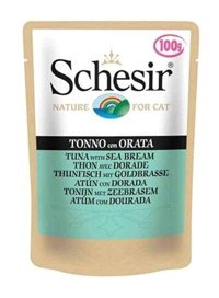 Schesir Yetişkin Çipura-Ton Balığı Jöleli Yaş Kedi Maması 100 gr