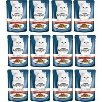 Purina Gourmet Yetişkin Sığır Etli Parça Etli-Soslu Yaş Kedi Maması 12x85 gr