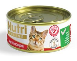 Nutri Feline Yetişkin Sığır Etli-Zeytin Yaş Kedi Maması 6x85 gr
