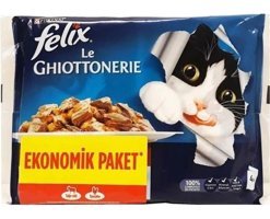 Felix Yetişkin Sığır Etli-Tavuk Parça Etli Yaş Kedi Maması 48x85 gr