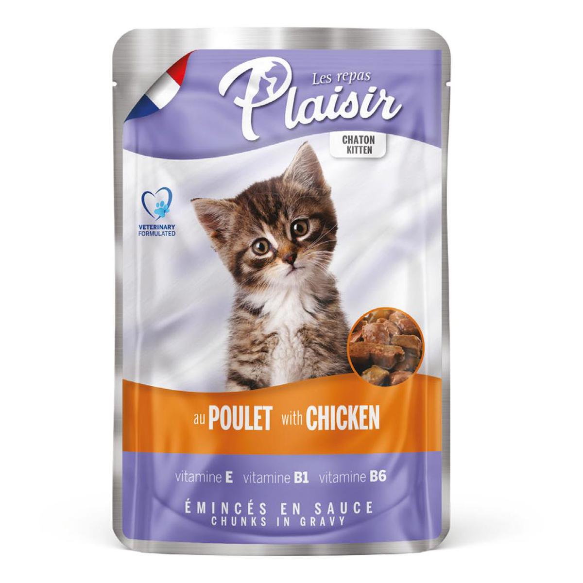 Plaisir Pouch Yavru Tavuklu Soslu Yaş Kedi Maması 4x100 gr