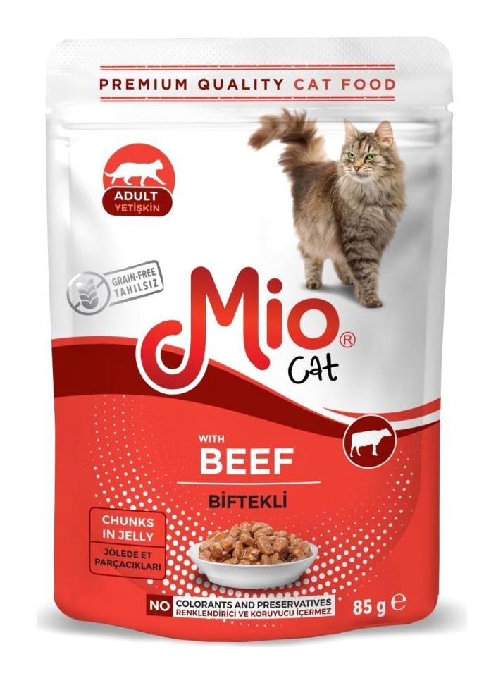 Mio Yetişkin Biftek Parça Etli Yaş Kedi Maması 85 gr
