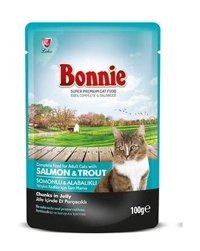 Bonnie Pouch Yetişkin Alabalık-Somon Yaş Kedi Maması 100 gr