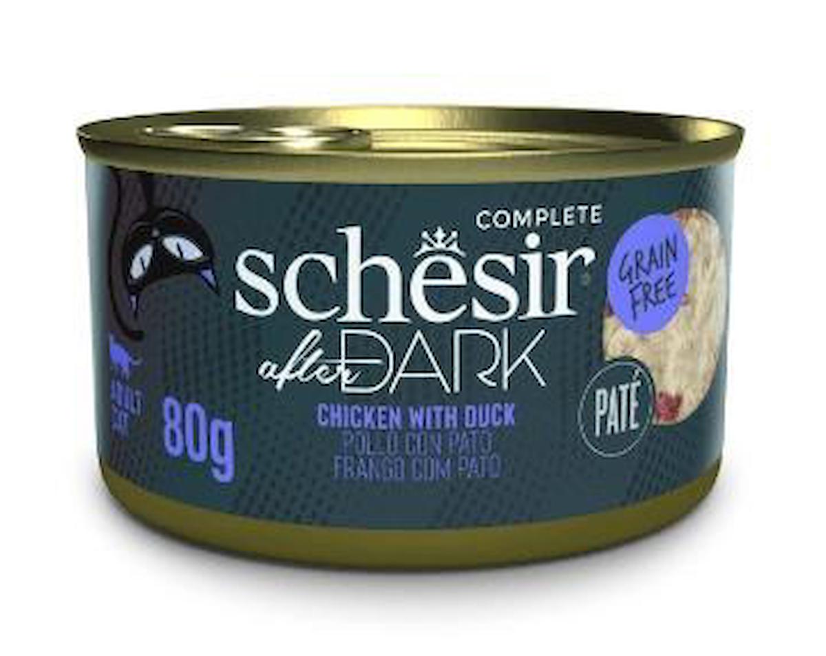 Schesir After Dark Yetişkin Ördek-Tavuk Parça Etli Yaş Kedi Maması 80 gr