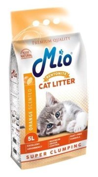 Mio Portakal Kokulu Topaklanan İnce Taneli Bentonit Kedi Kumu 5 lt