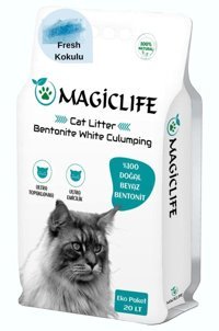 Magic Life Fresh Kokulu Topaklanan İnce Taneli Bentonit Kedi Kumu 20 lt