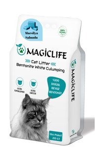 Magic Life Sabun Kokulu Topaklanan İnce Taneli Bentonit Kedi Kumu 20 lt