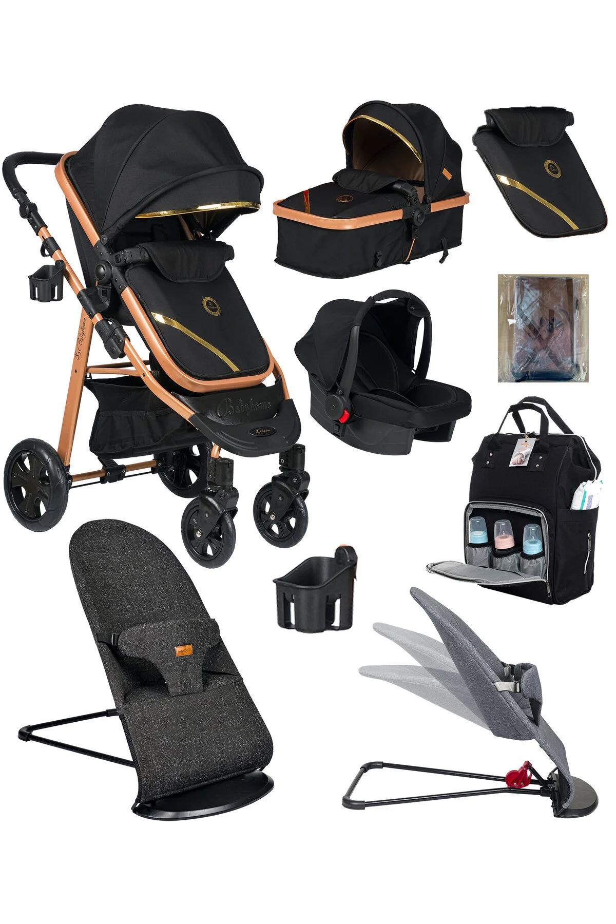 Baby Home Çift Yönlü Katlanabilir Tek Elle Kapanan 360 Derece Dönen Tam Yatar Travel Sistem Bebek Arabası