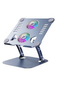 Hobimtek Katlanabilir Metal Dikey Ayarlanabilir Soğutuculu Taşınabilir RGB Laptop Standı